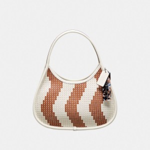 Coach Ergo Bag With Wavy Stripe Upcrafted Leather Sequins Bruin | COH864868