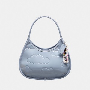 Coach Ergo In Crinkled Patent Coachtopia Leather: Embossed Cloud Print Blauw | COH864814