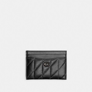 Coach Essential Card Case With Pillow Quilting Blauw Grijs Zwart | COH865568