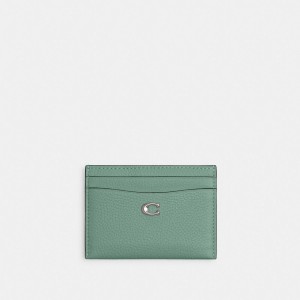 Coach Essential Card Case Zilver Turquoise | COH865567