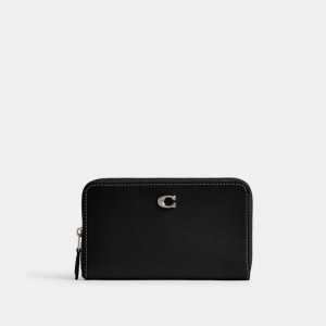 Coach Essential Medium Zip Around Wallet Zilver Zwart | COH865508