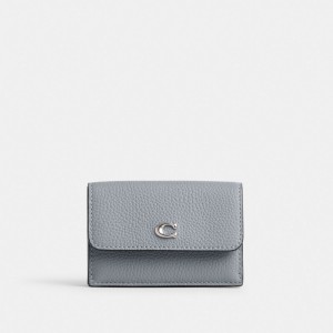 Coach Essential Mini Trifold Wallet Zilver Grijs Blauw | COH865589