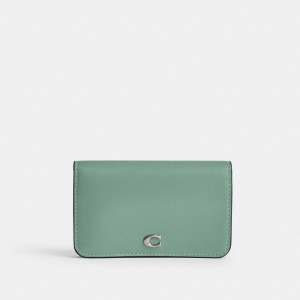 Coach Essential Slim Card Case Zilver Turquoise | COH865683