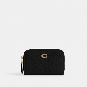 Coach Essential Small Zip Around Card Case Zwart | COH865554