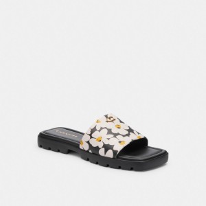Coach Florence Sandal With Floral Print Gekleurd | COH865889