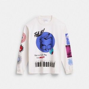 Coach Graphic Long Sleeve T Shirt In Organic Cotton Wit Room | COH866931
