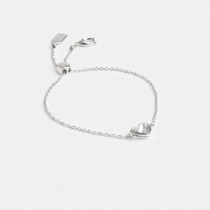 Coach Halo Heart Slider Bracelet Zilver | COH866184