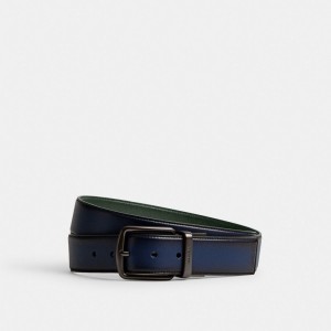 Coach Harness Buckle Cut To Size Reversible Belt, 38 Mm Diepblauw Groen | COH867000