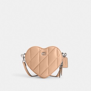 Coach Heart Crossbody Bag With Quilting Zilver | COH864748