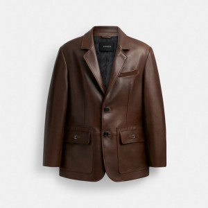 Coach Heritage C Leather Blazer Bruin | COH866868