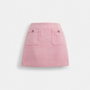Coach Heritage C Tweed Skirt Roze | COH866028