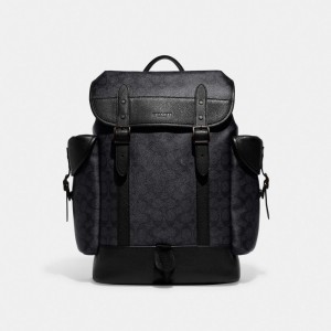 Coach Hitch Backpack In Signature Canvas Grijs | COH866506
