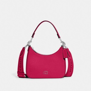Coach Hobo Crossbody Bag With Signature Canvas Roze | COH865228