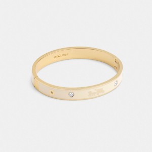Coach Horse And Carriage Enamel Hinged Bangle Goud | COH866205