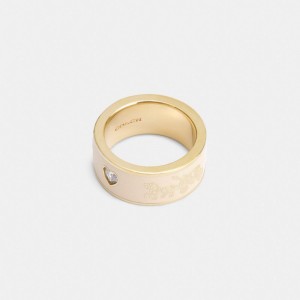 Coach Horse And Carriage Enamel Ring Goud | COH866202
