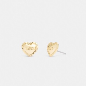Coach Horse And Carriage Heart Stud Earrings Goud | COH866220
