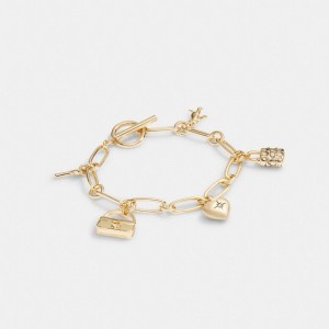 Coach Iconic Charm Chain Bracelet Goud | COH866177
