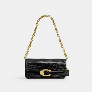 Coach Idol Bag 23 In Alligator Zwart | COH864880