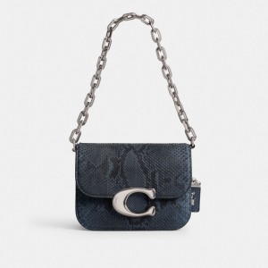 Coach Idol Bag In Python Zilver Donkerblauw | COH864801