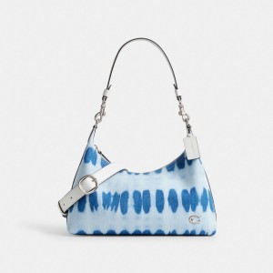 Coach Juliet Shoulder Bag With Tie Dye Zilver Blauw Gekleurd | COH864957
