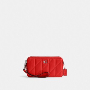Coach Kira Crossbody Bag With Pillow Quilting Zilver Rood | COH865621