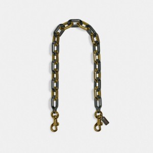 Coach Link Chain Strap Blauw Grijs | COH866441