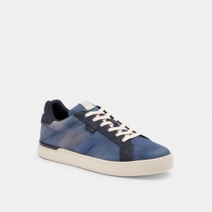 Coach Lowline Low Top Sneaker With Tie Dye Donkerblauw | COH866819