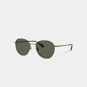 Coach Metal Windsor Round Sunglasses Goud | COH867061