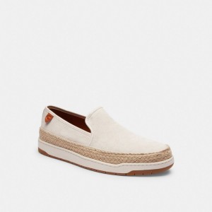 Coach Miles Espadrille In Signature Jacquard Wit | COH866836