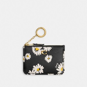 Coach Mini Skinny Id Case With Floral Print Zwart Gekleurd | COH865603