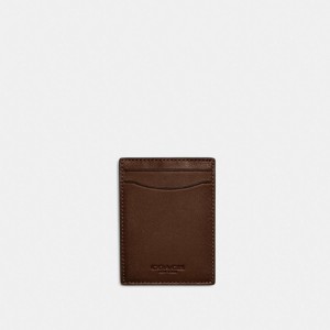 Coach Money Clip Card Case Chocola | COH866757