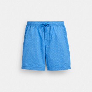 Coach Monochrome Shorts In Recycled Nylon Blauw | COH866945