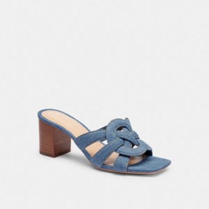 Coach Nikki Sandal Indigo Blauw | COH865748