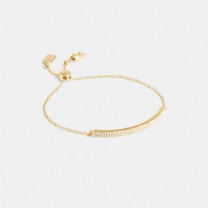 Coach Pavé Bar Slider Bracelet Goud | COH866169