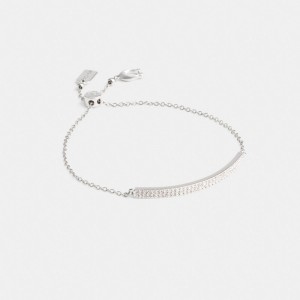 Coach Pavé Bar Slider Bracelet Zilver | COH866073