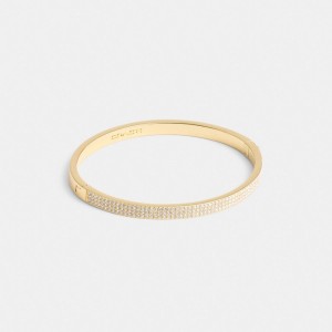 Coach Pavé Hinged Bangle Goud | COH866072