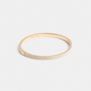 Coach Pavé Hinged Bangle Roze Goud | COH866082