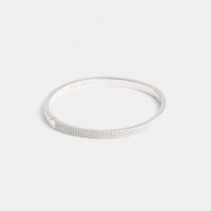 Coach Pavé Hinged Bangle Zilver | COH866156
