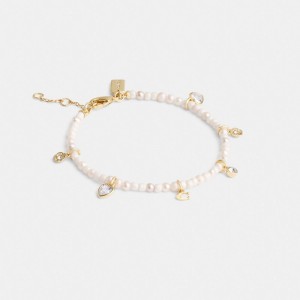 Coach Pearl Charm Bracelet Goud | COH866206