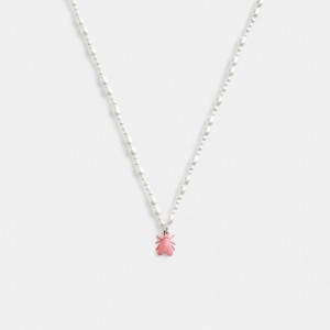 Coach Pearl Fly Pendant Necklace Zilver Gekleurd | COH866125