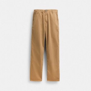 Coach Regenerative Cotton Trousers Khaki | COH866950