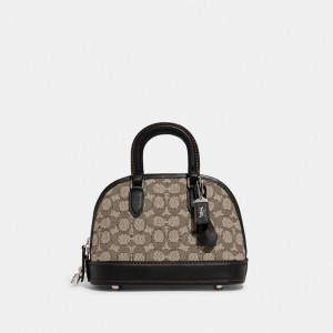 Coach Revel Bag 24 In Signature Textile Jacquard Zilver Zwart | COH865144