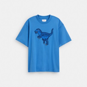 Coach Rexy T Shirt In Organic Cotton Blauw | COH866906