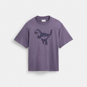 Coach Rexy T Shirt In Organic Cotton Paars | COH866919