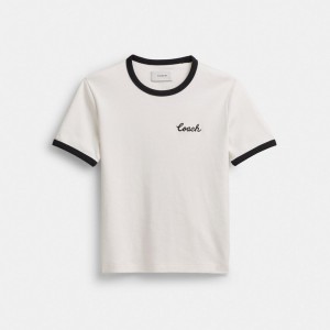 Coach Ringer T Shirt Wit | COH865990