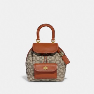 Coach Riya Backpack 21 In Signature Textile Jacquard Gekleurd | COH865478