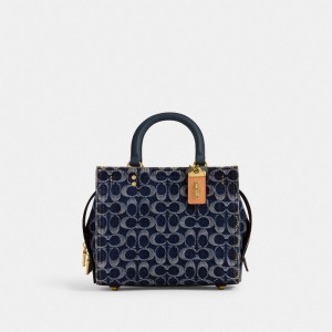 Coach Rogue Bag 25 In Signature Denim Blauw | COH865178