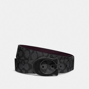 Coach Signature Buckle Cut To Size Reversible Belt, 38 Mm Grijs Bordeaux | COH866992