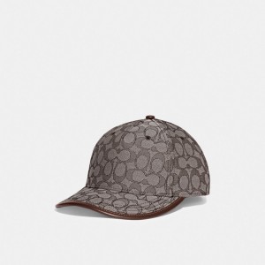 Coach Signature Jacquard Baseball Hat Donker | COH866411