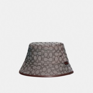 Coach Signature Jacquard Bucket Hat Donker | COH866410